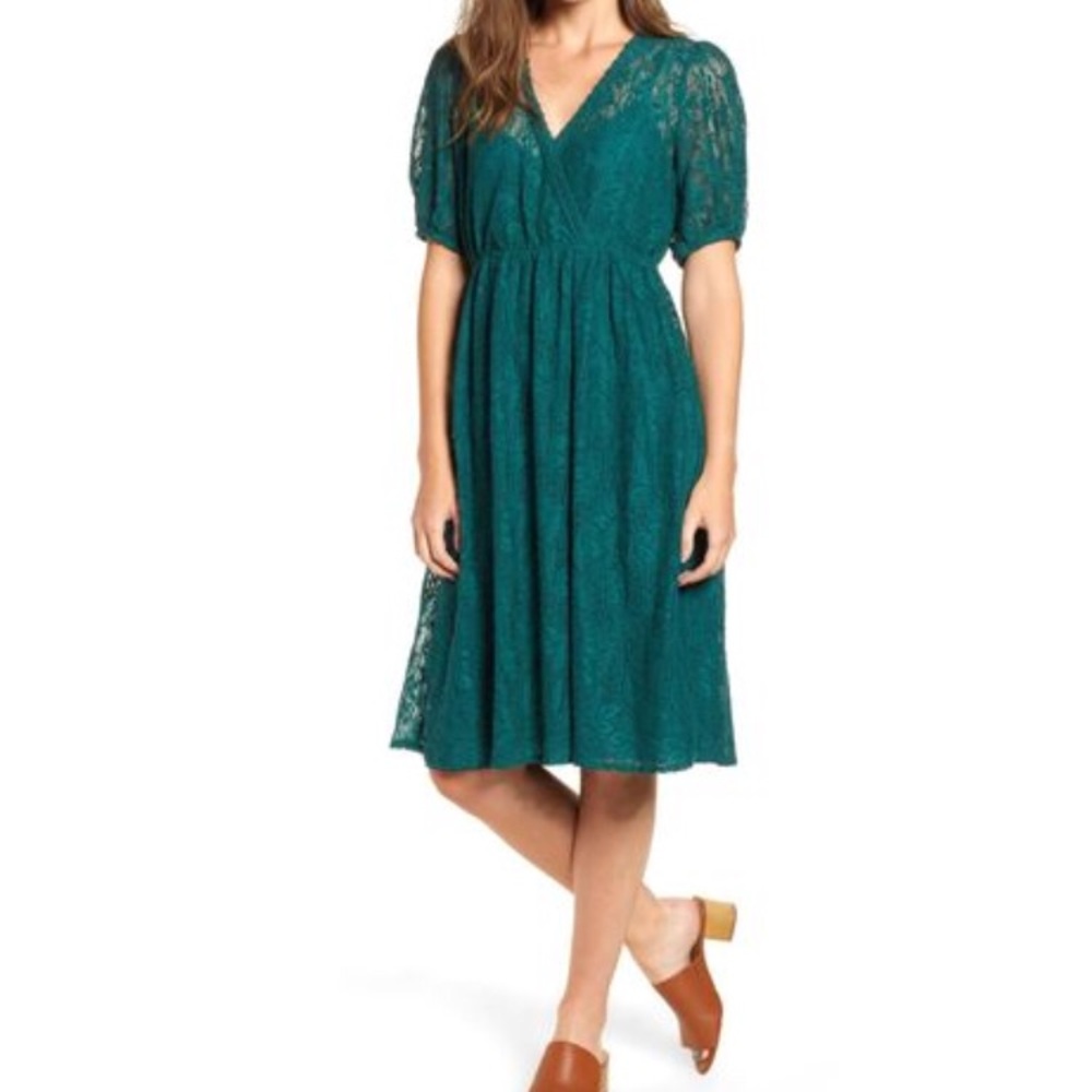 NWT. Hinge Puff Sleeve Lace Dress
